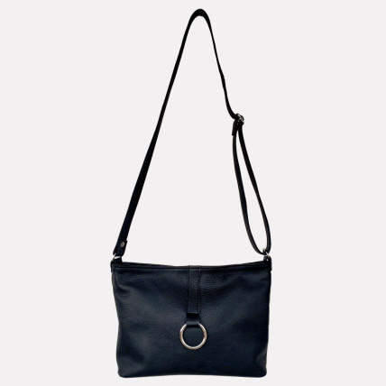 SAGE ANNEAU CUIR GALUCHAT | Sac bandoulière en cuir Femme