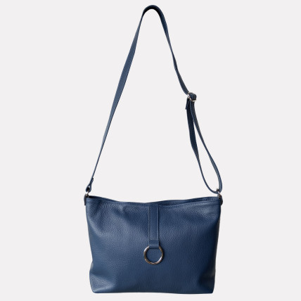 SAGE GRAND ANNEAU CUIR GRAINE | Sac Bandoulière en cuir