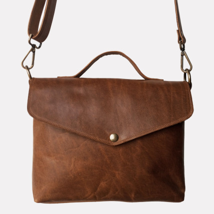 SAPHIR BIS CUIR Marron Ciré | Sac en cuir Homme