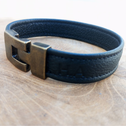 BRAM CUIR NOIR | Bracelet en cuir Homme