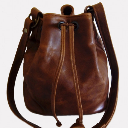 SAVANT CUIR MARRON CIRÉ | Sac Bourse en cuir Femme